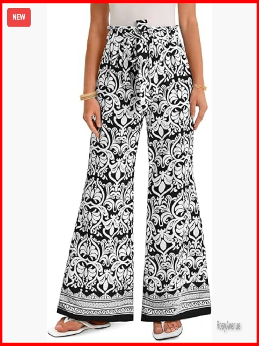 Wide Leg Palazzo Pants with Pockets Casual Boho Trousers